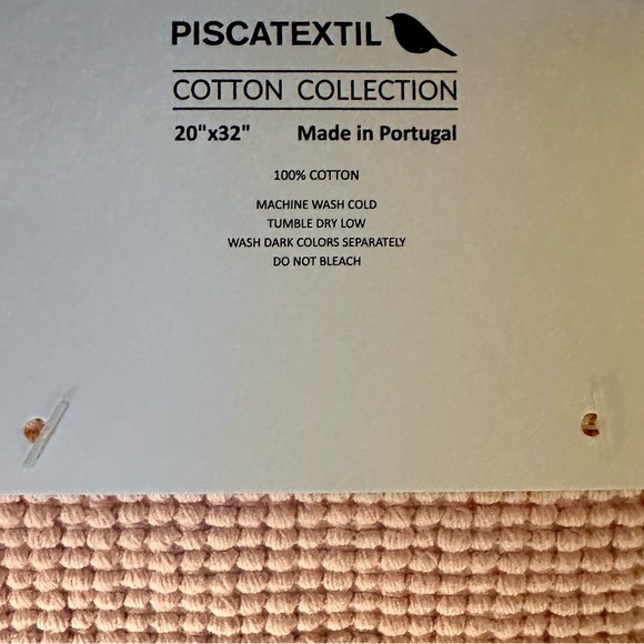 🎁Piscatextil Cotton Collection Bath Mat - 20” x 32” - Pink - Picture 4 of 6